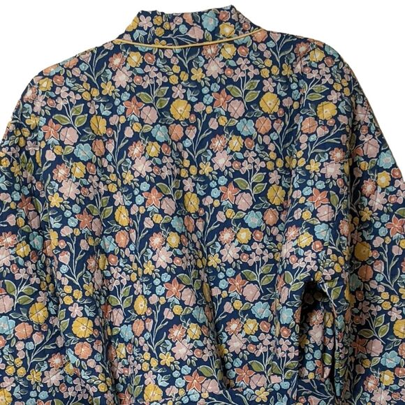 NWT  Mahogany Elsa quilted floral robe jacket belted oversized short cotton S/M - Picture 8 of 9